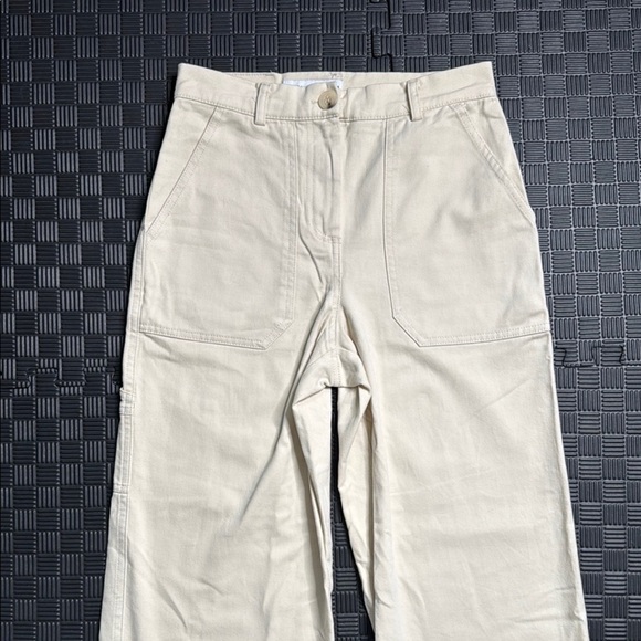 Zara Cream Flare Pants High-Waisted Boot Cut - Picture 2 of 5